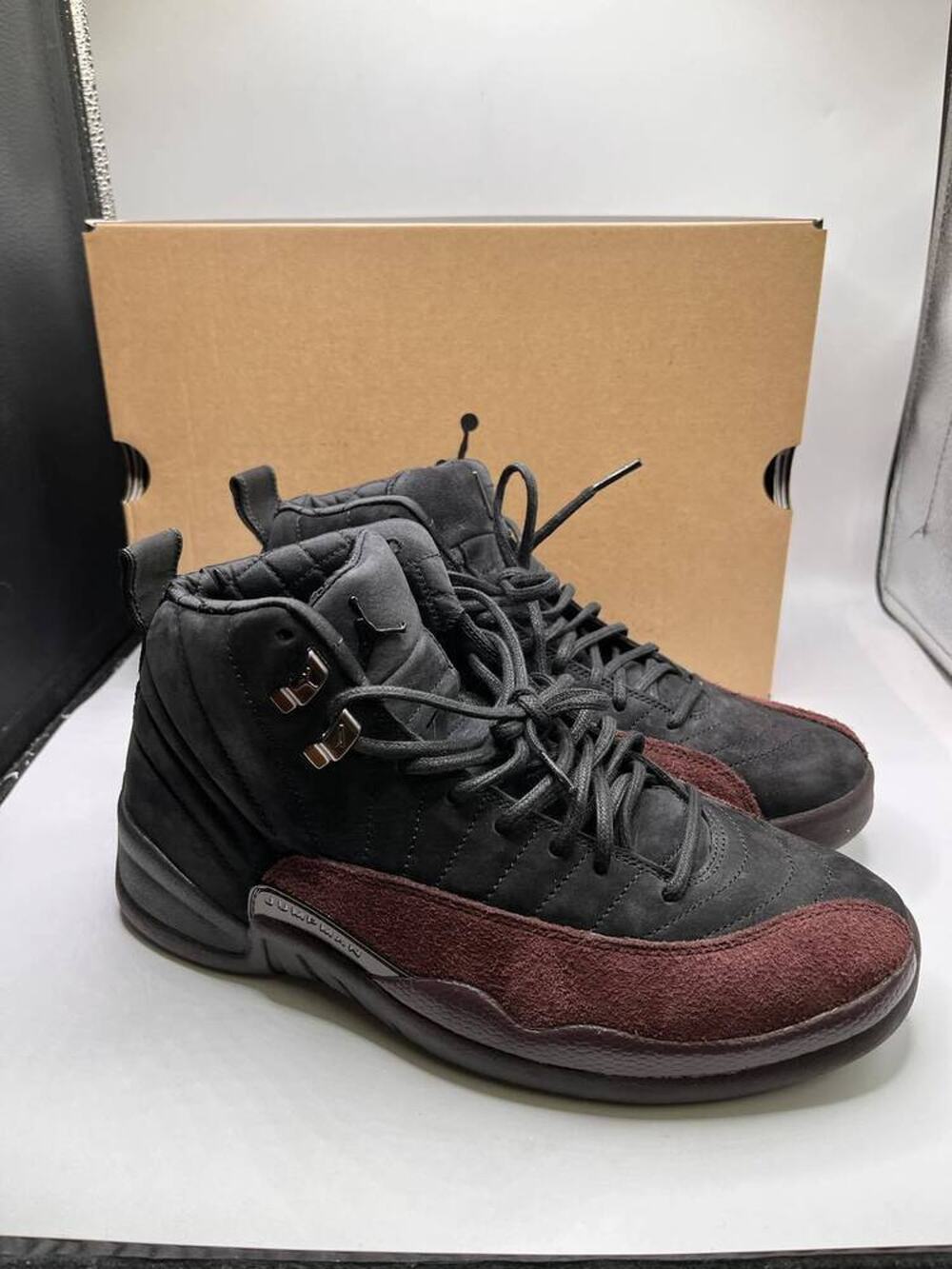 Nike A Ma Maniere Jordan 12 Black Red Wine White Size 10 SPB-JH320204